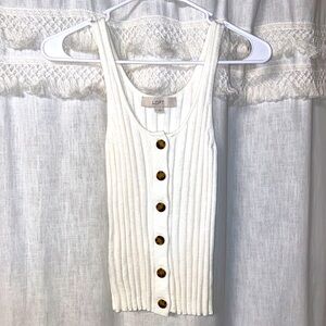 White/Cream LOFT tank top size small